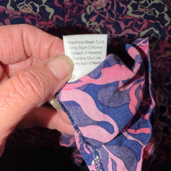 Vera Bradley Vibrant Pink and Purple Button Down Shirt - Picture 9 of 9